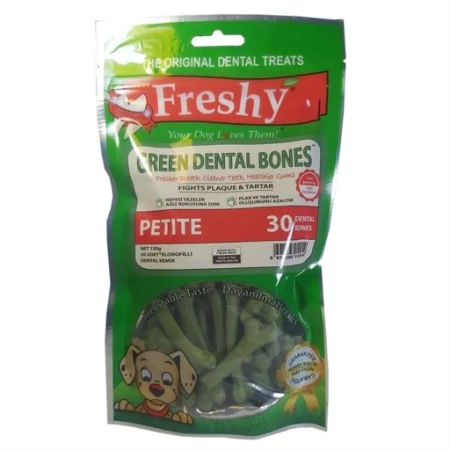 (فرشی) تشویقی دنتال مدل Green Dental Bones سایز ریز بسته 30 عددی وزن 150 گرم