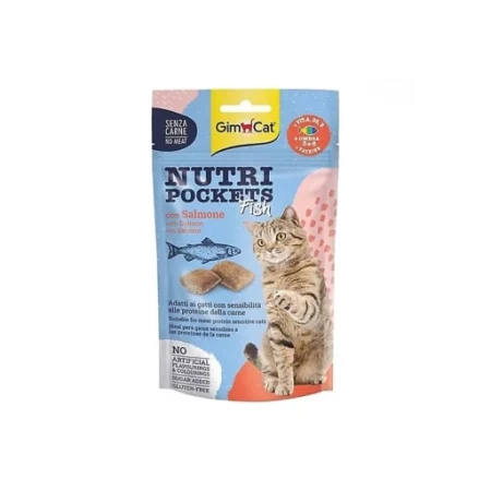 (جیم کت) تشویقی گربه مغز دار NUTRI با طعم ماهی سالمون و تن ماهی 60 گرمی