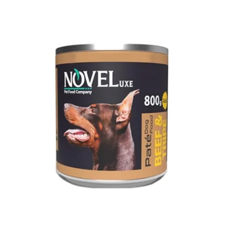 (نوول لوکس) کنسرو سگ بالغ پته با طعم گوشت و سیرابی 800 گرمی