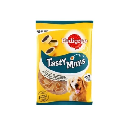 تشویقی سگ مدل Tasty Minis با طعم گوشت گاو و پنیر پدیگری 140 گرمی