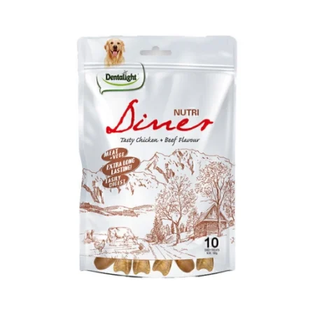 (دنتالایت) تشویقی سگ Nutri Diner استخوان مغزدار با طعم گوشت و مرغ 180 گرمی